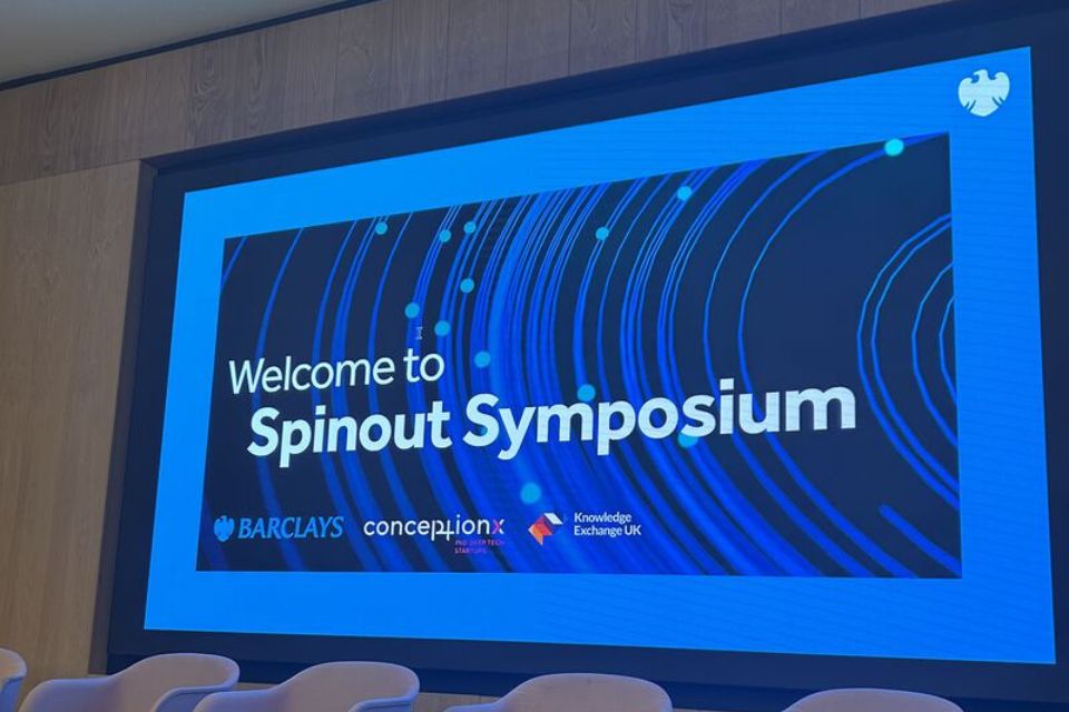 Welcome to Spinout Symposium screen
