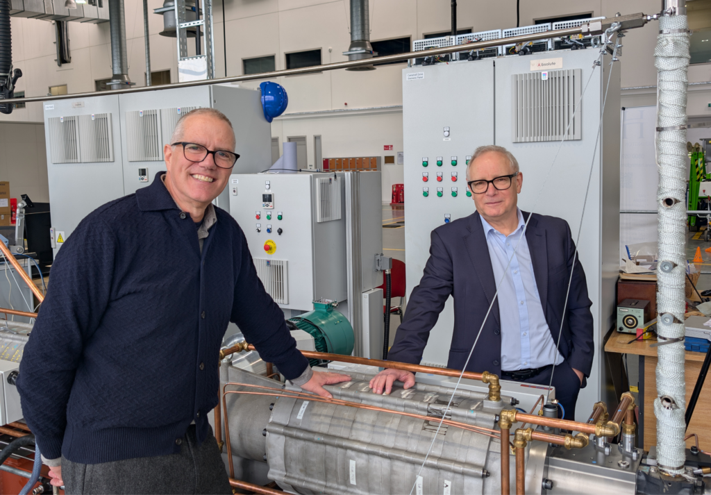 Left to right Stephen Hampson and Professor Tony Roskilly with H2CHP clean technology machines